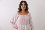 Floral tulip smocked mom dress