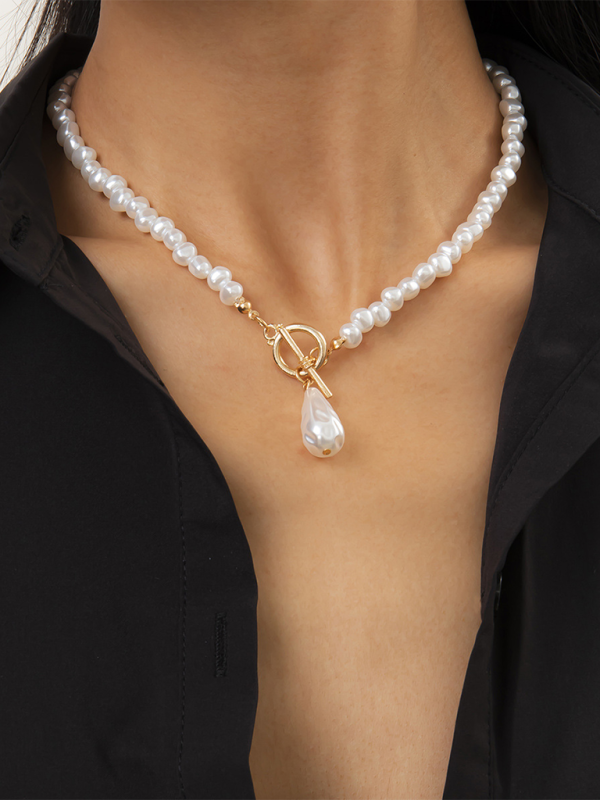 Baroque shaped pearl necklace creative irregular chain clavicle necklace - Pattern2 / FREESIZE