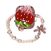 BEADED STRAWBERRY ICE CREAM AIRPODS CASE