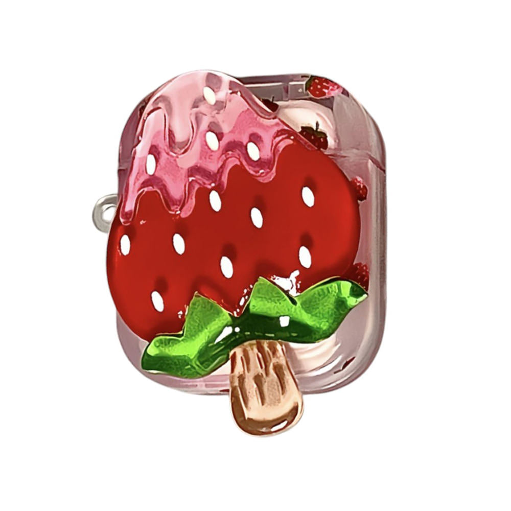 BEADED STRAWBERRY ICE CREAM AIRPODS CASE