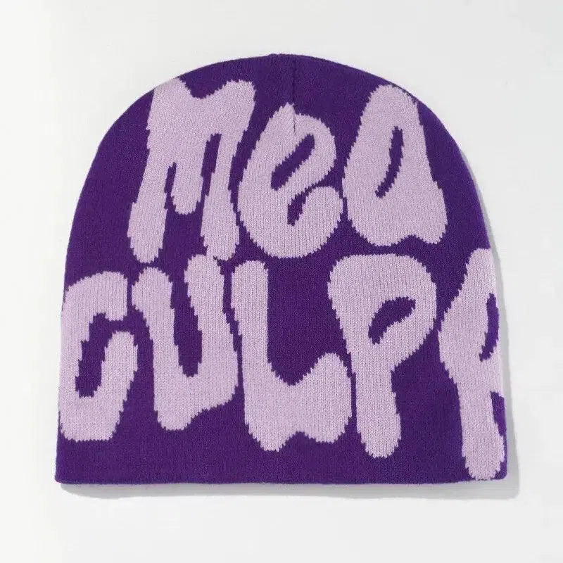 BEANIE BLACK AND WHITE PATTERNED MEA CULPA BEANIS