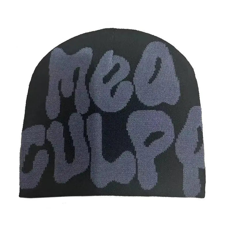 BEANIE BLACK AND WHITE PATTERNED MEA CULPA BEANIS
