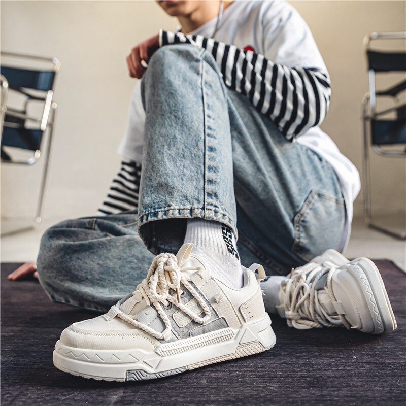 BEIGE AND GRAY CASUAL SNEAKERS FOR ALL-DAY WEAR