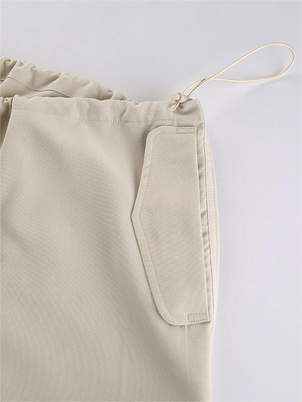 BEIGE BAGGY CARGO PANTS WITH RELAXED FIT FOR HIP POP STYLE
