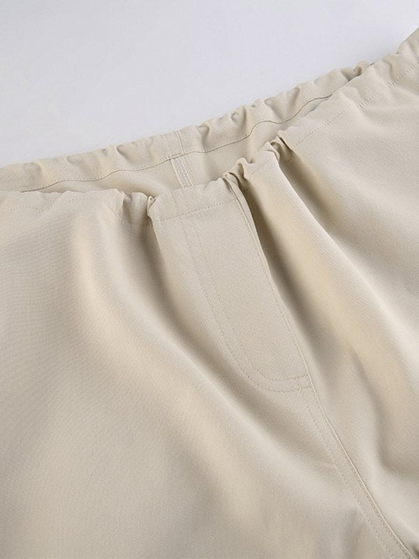 BEIGE BAGGY CARGO PANTS WITH RELAXED FIT FOR HIP POP STYLE