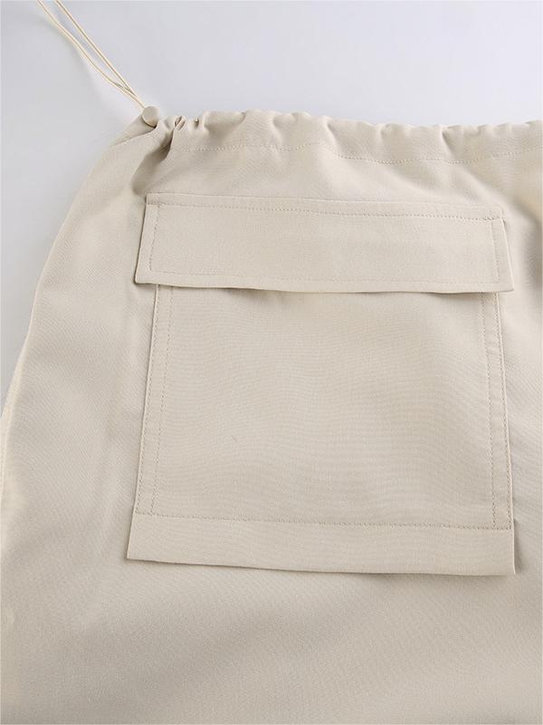 BEIGE BAGGY CARGO PANTS WITH RELAXED FIT FOR HIP POP STYLE