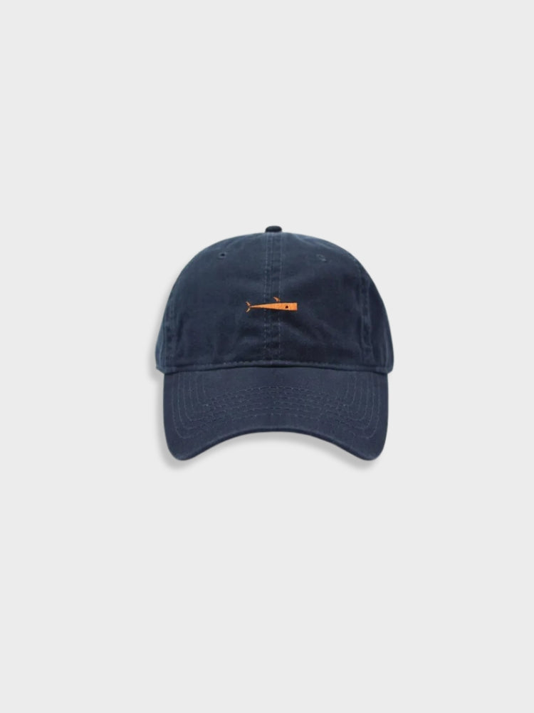 BEIGE BASEBALL CAP WITH BLUE WHALE - SIMPLE FISH CAP