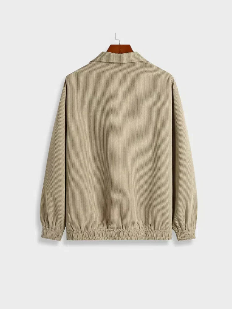 BEIGE CORDUROY JACKET VINTAGE CASUAL JACKET
