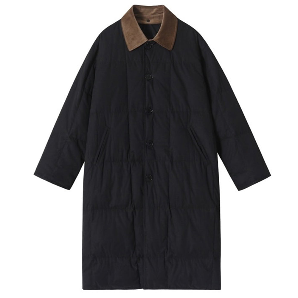 BEIGE QUILTED OVERCOAT: PREPPY STYLE QUILTED COAT