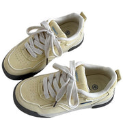 BEIGE SNEAKERS - PASTEL SERENITY AND YELLOW AESTHETIC SNEAKERS PAIR