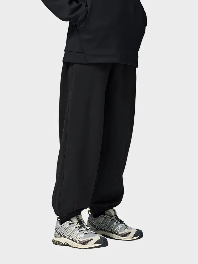 BEIGE SWEATPANTS WITH ELASTIC WAIST FOR UNE TAILLE CONFORTABLE