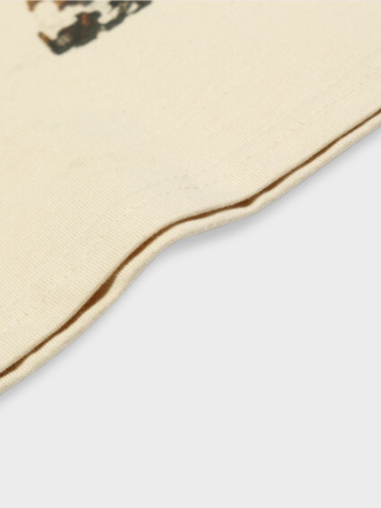 BEIGE T-SHIRT WITH THREE DOGS - STYLISH DOBERMAN TEE