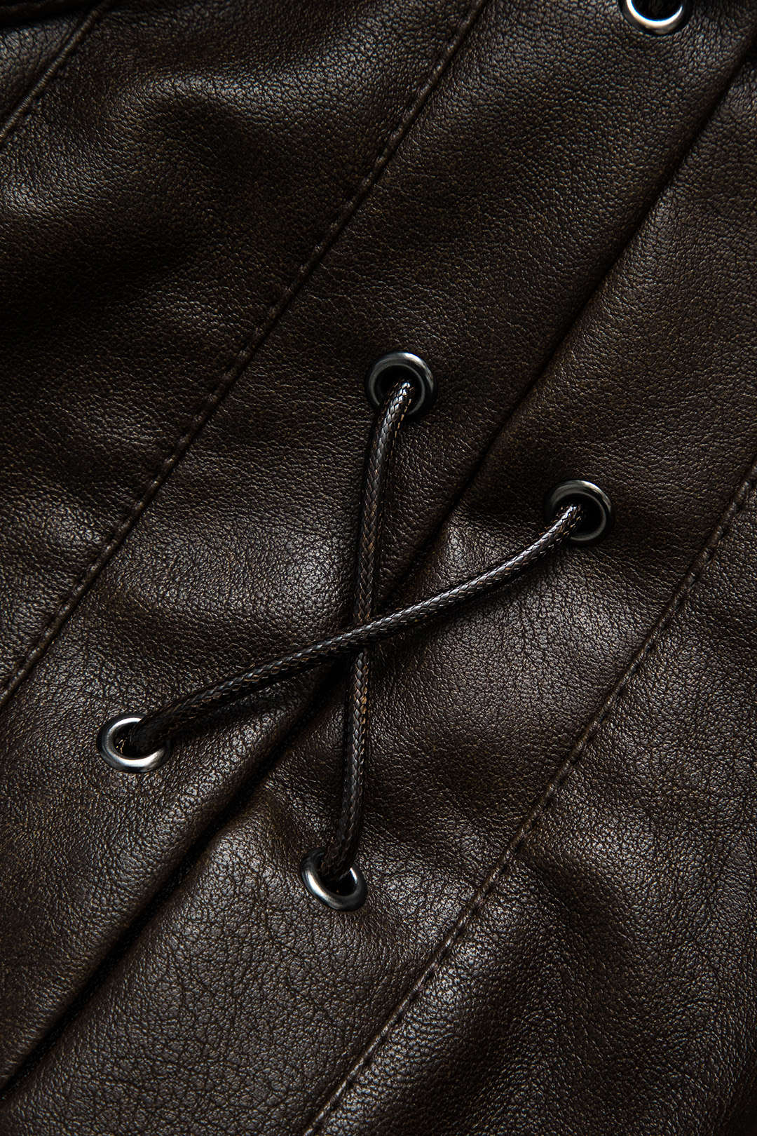 BELTED JACKET RETRO COFFEE FAUX LEATHER