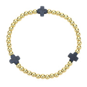 Cross Pointed Stainless Steel Ball Beaded Stretch Bracelet