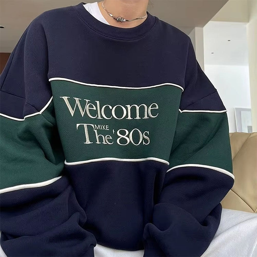 BLACK AND GREEN SWEATSHIRT CLASSIC ELEGANCE BLOUSE