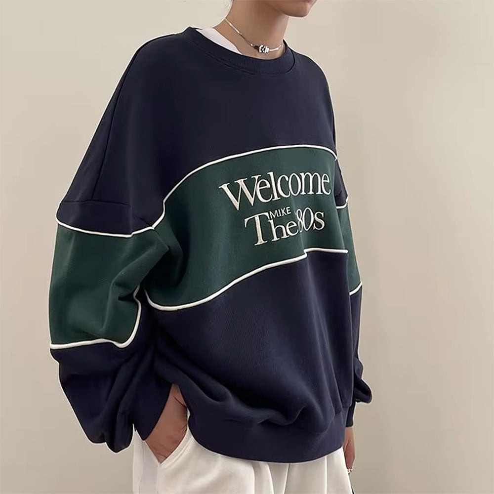 BLACK AND GREEN SWEATSHIRT CLASSIC ELEGANCE BLOUSE