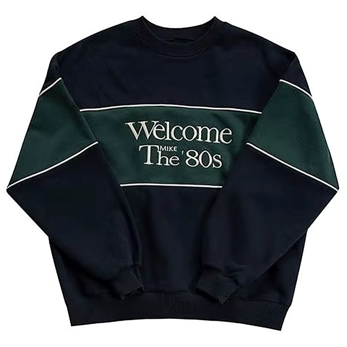 BLACK AND GREEN SWEATSHIRT CLASSIC ELEGANCE BLOUSE