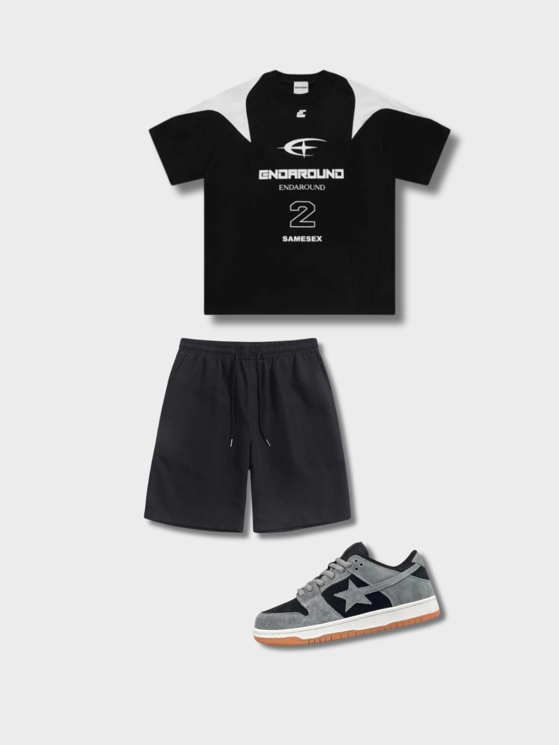 BLACK AND WHITE ATHLETIC OUTFIT ENDAROUND OUTFIT VINTAGE