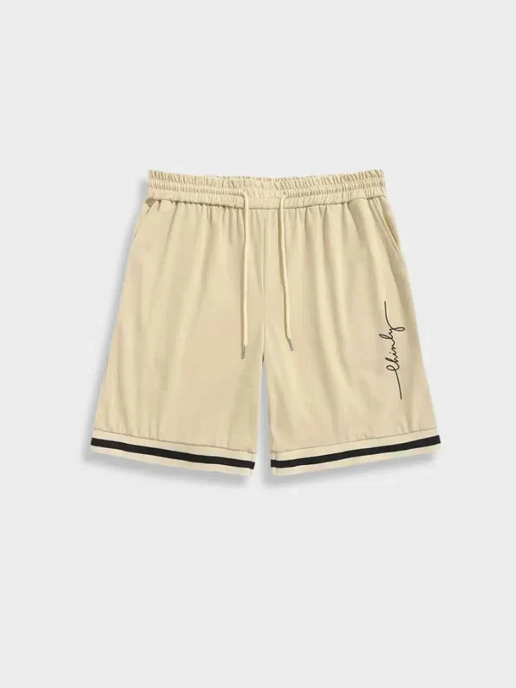 BLACK ATHLETIC SHORTS WITH WHITE STRIPES SHORT CASUAL STREETWEAR