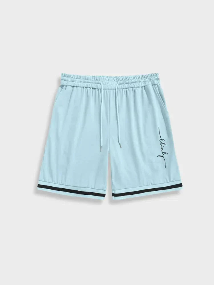 BLACK ATHLETIC SHORTS WITH WHITE STRIPES SHORT CASUAL STREETWEAR