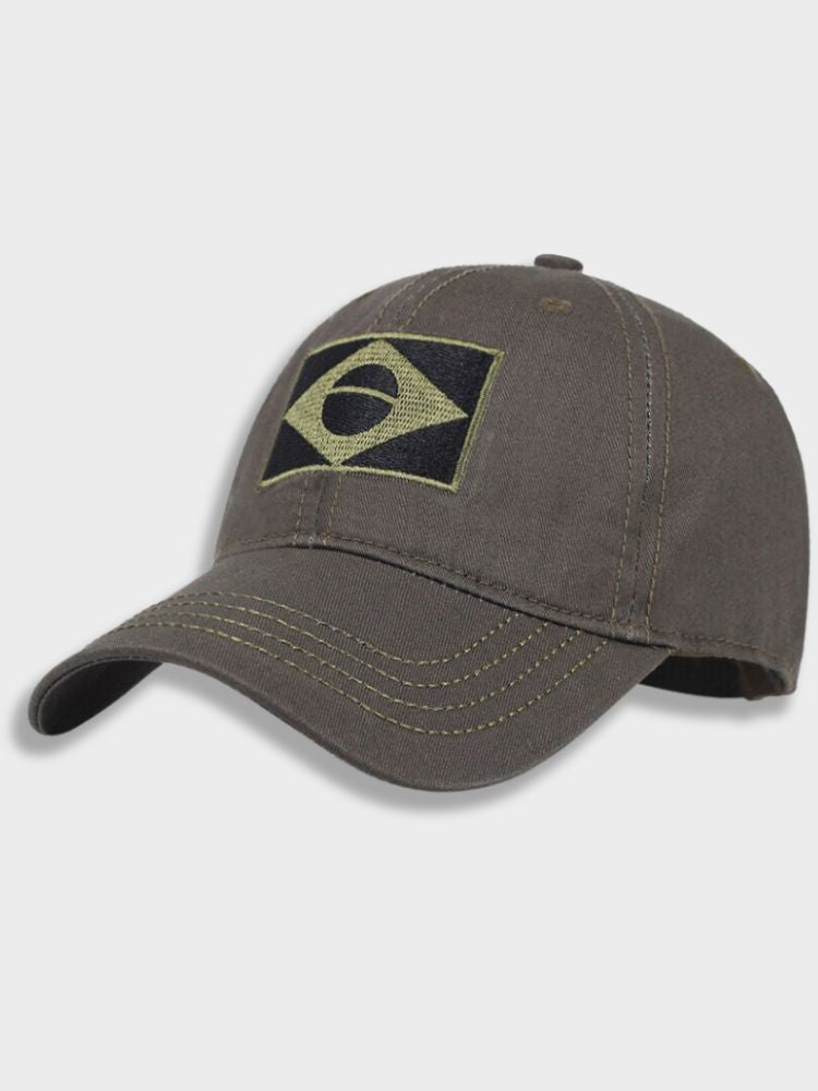 BLACK BASEBALL CAP WITH BRAZIL FLAG - STYLISH BRASIL CAP