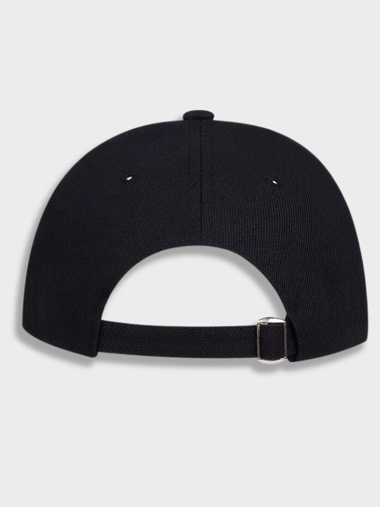 BLACK BASEBALL CAP WITH R EMBROIDERY FOR OUTDOOR ACTIVITIES - RICHMOND CAP