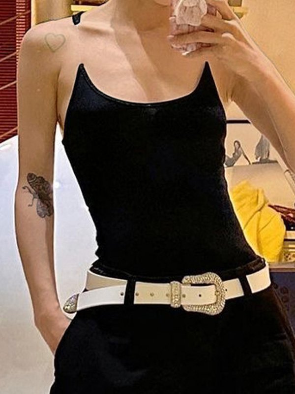 BLACK CAMI WITH TIE STRAPS - VINTAGE BLACK CAMI WITH TRANSPARENT STRAPS
