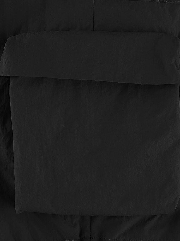BLACK CARGO PANTS WITH DRAWSTRING Y2K VINTAGE STYLE