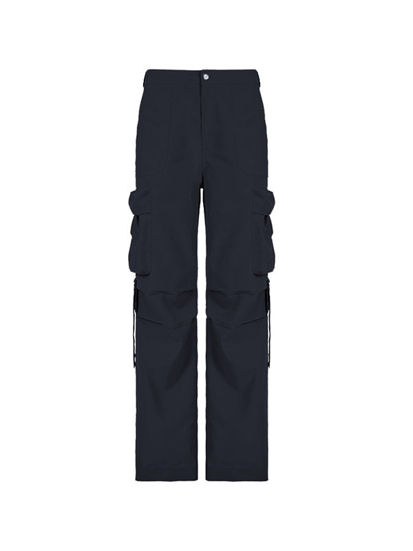 BLACK CARGO PANTS WITH TRENDY LOOSE FIT FOR HIP POP STYLE