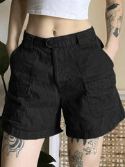 BLACK CARGO SHORTS FOR CASUAL SUMMER WEAR