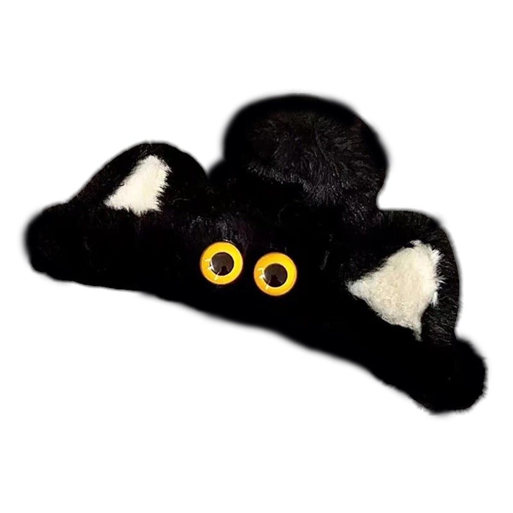 BLACK CAT HAIR CLAW: MIDNIGHT BLACK CAT HAIR CLIP