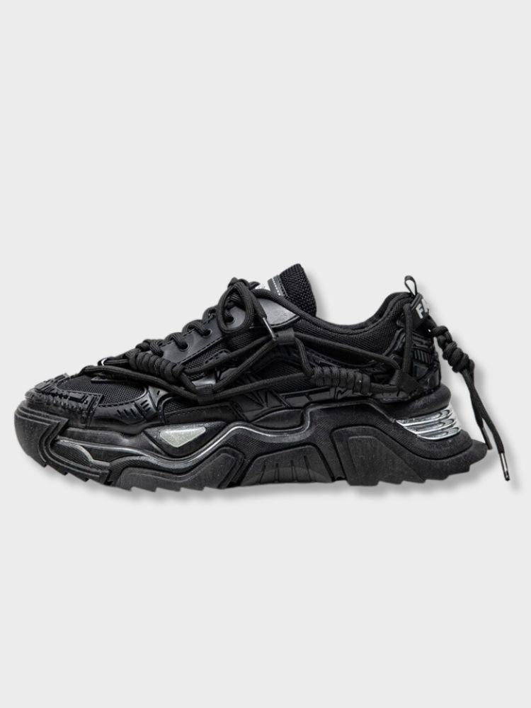 BLACK CHUNKY SNEAKERS CASUAL FOOTWEAR FOR EVERYDAY