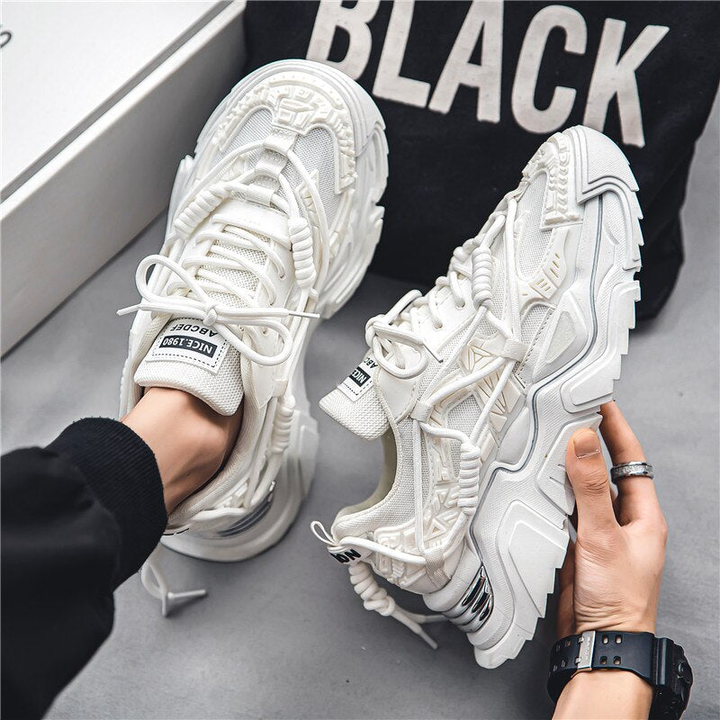 BLACK CHUNKY SNEAKERS CASUAL FOOTWEAR FOR EVERYDAY