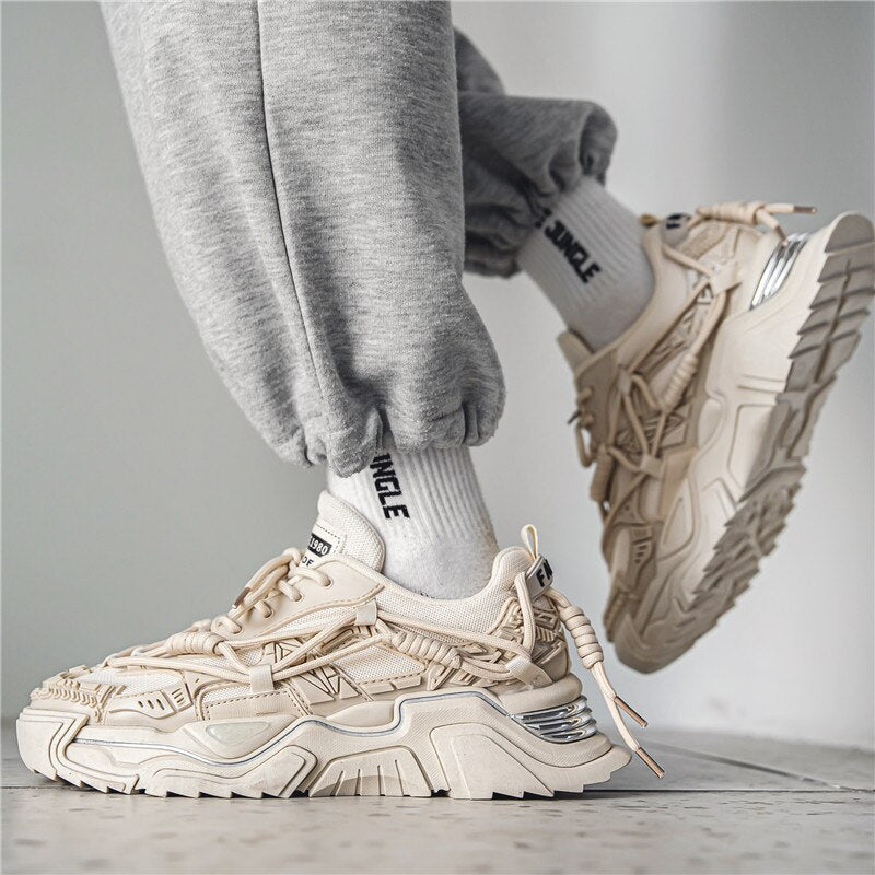 BLACK CHUNKY SNEAKERS CASUAL FOOTWEAR FOR EVERYDAY