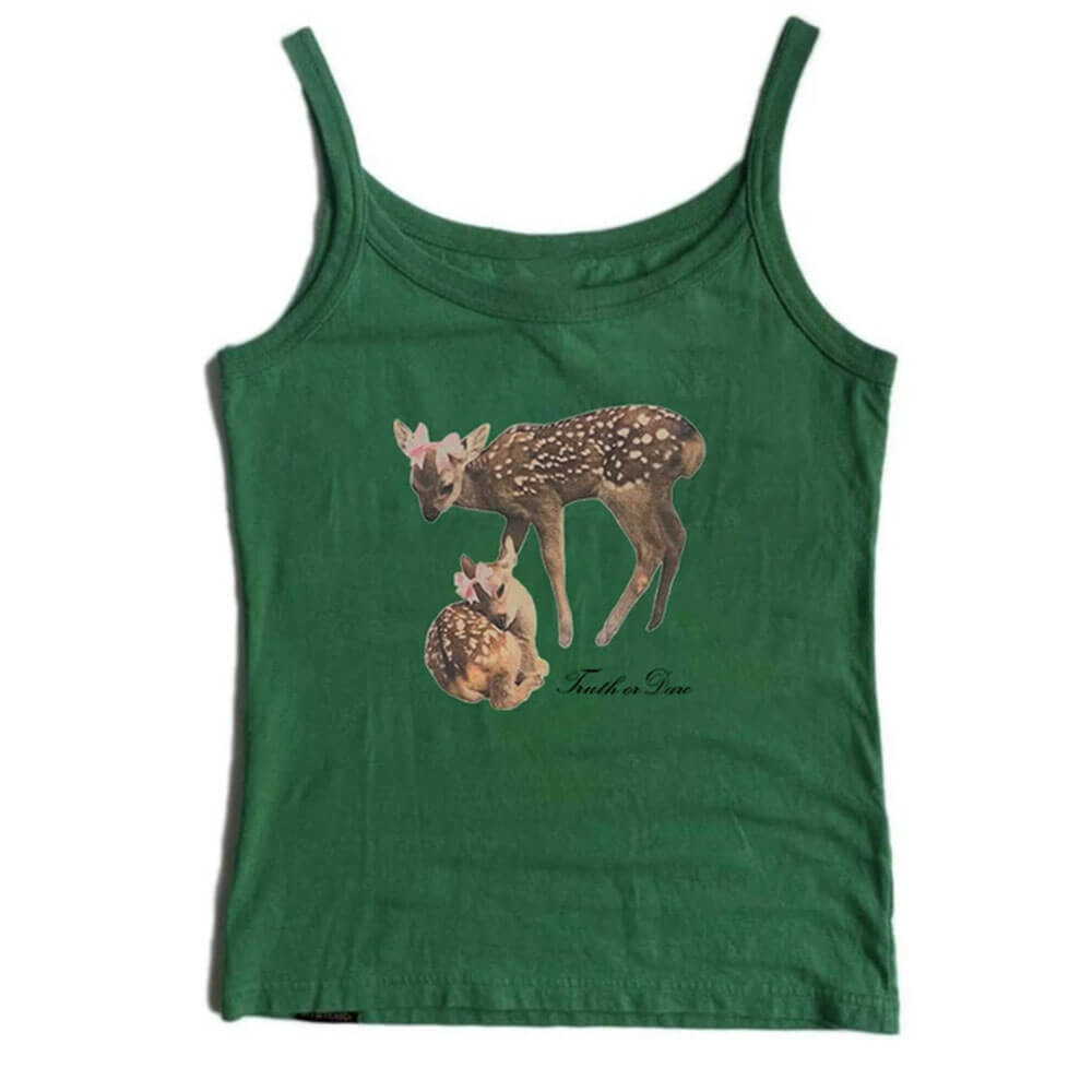 BLACK DEER PRINT TANK TOP FOR WOMEN