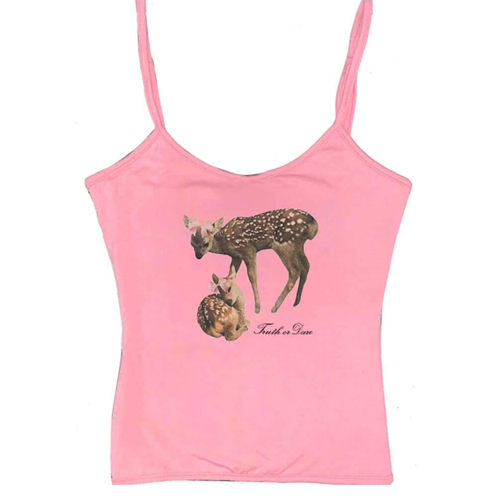 BLACK DEER PRINT TANK TOP FOR WOMEN