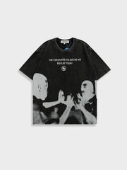 BLACK GRAPHIC T-SHIRT - REFLEXTION TEE