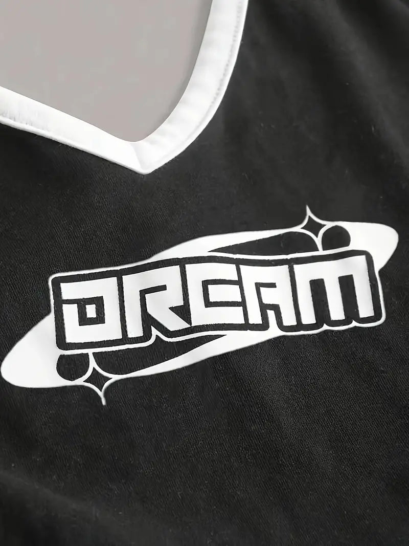 BLACK HALTER CROP TOP WITH CONTRAST COLOR Y2K DREAM DESIGN