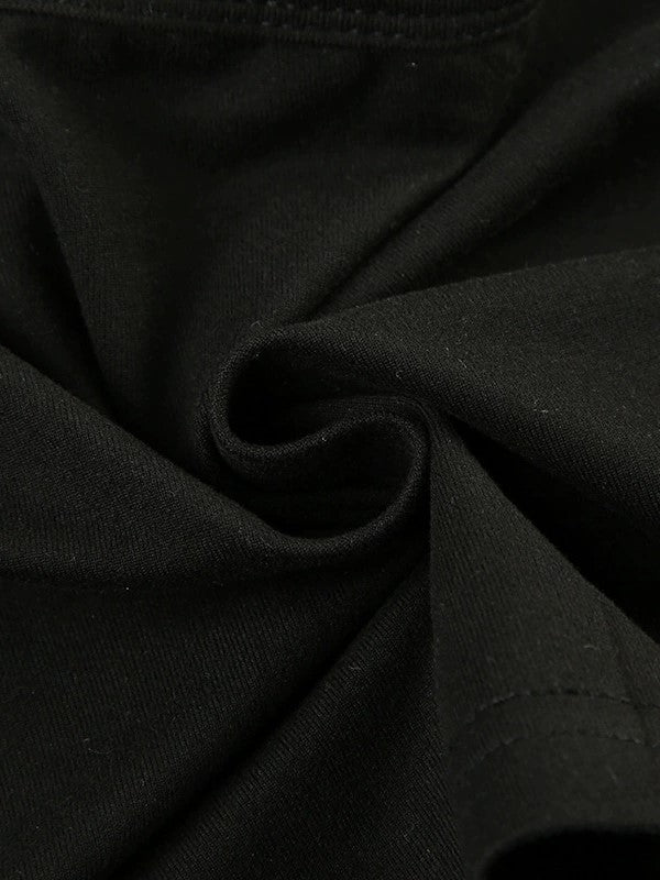 BLACK HALTER TOP DEEP V-NECK CROPPED FIT HALTER