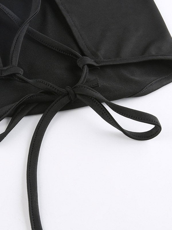 BLACK HALTER TOP WITH FLATTERING FIT TO TURN HEADS