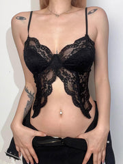 BLACK LACE CAMISOLE WITH SLIM FIT DESIGN