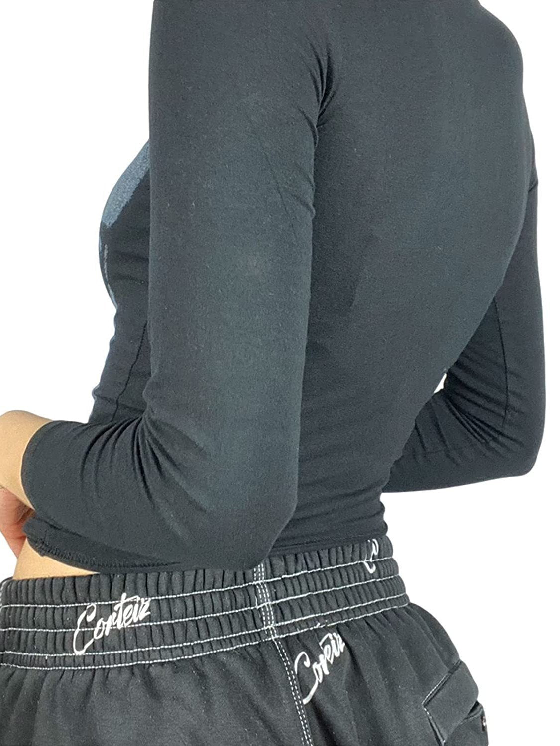 BLACK LONG SLEEVE SHIRT WITH BOLD PIXEL FACE GRAPHIC PRINT