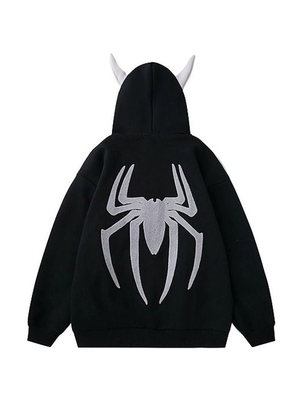 BLACK MOMSTER OVERSIZED HOODIE WITH BOLD MULTICOLOR DESIGN