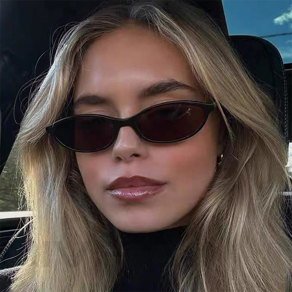 BLACK OVAL SUNGLASSES SEDUCTION SLIM