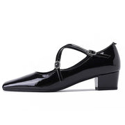 BLACK PATENT MARY JANE HEELS ELEGANT JANE HEELS