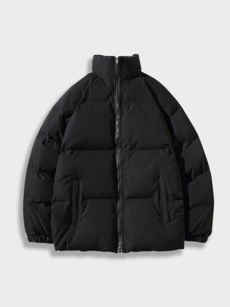 BLACK PUFFER JACKET FOR HARSH WEATHER PROTECTION AND WARMTH