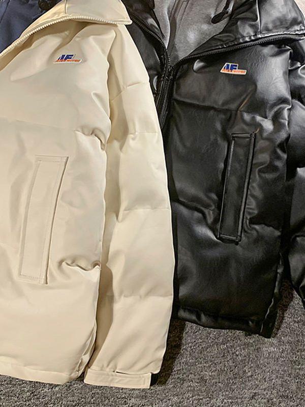 BLACK PUFFER JACKET WITH GRAY HOOD - QUILTED HOODED JACKET FOR VERSATILE STYLE