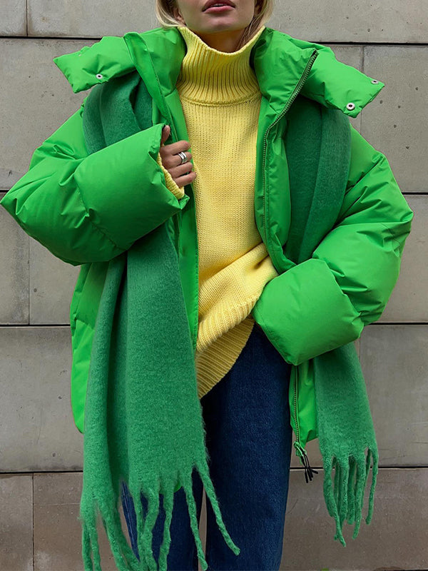 BLACK PUFFER JACKET WITH HOOD - VINTAGE PUFFER FOR COZY COMFORT