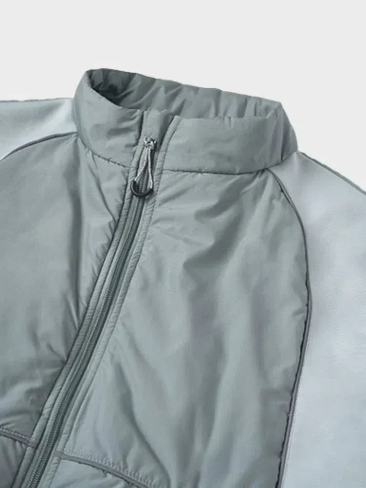 BLACK PUFFER VEST WITH WHITE TRIM QUICK-DRY COTTON BODYWARMER