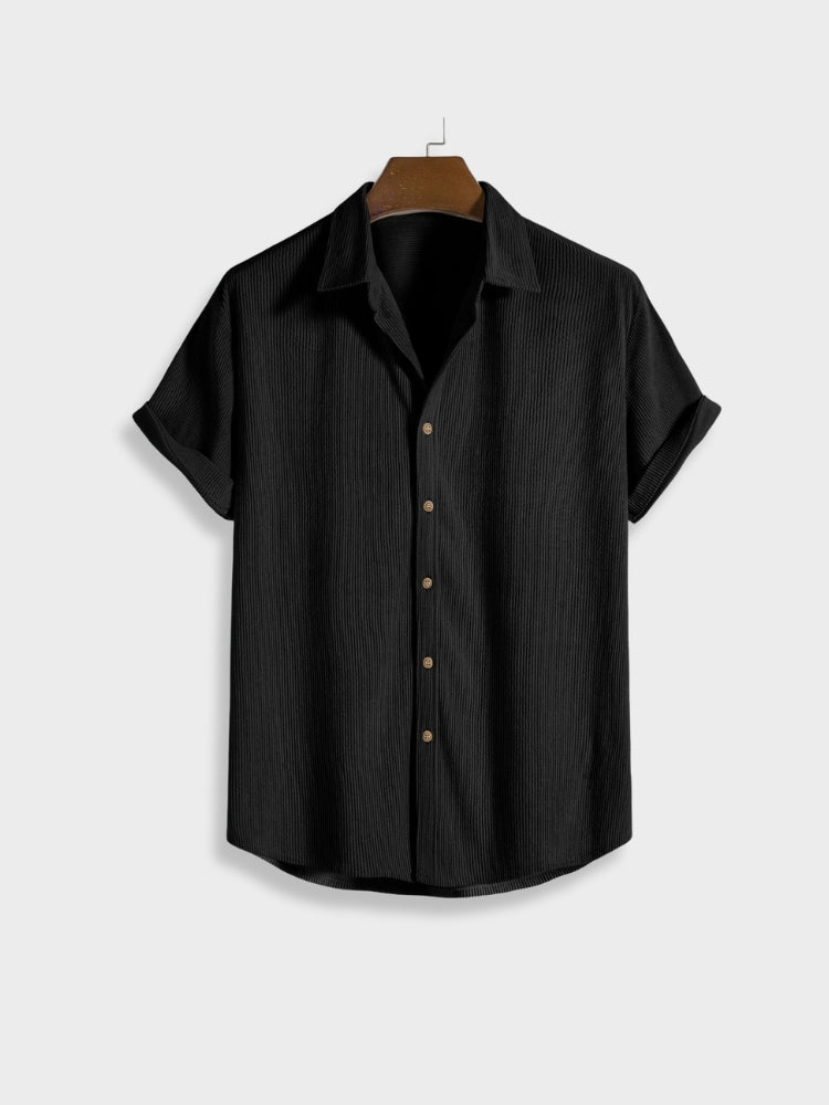 BLACK SHIRT AND SHORTS OUTFIT WITH ACCESSORIES